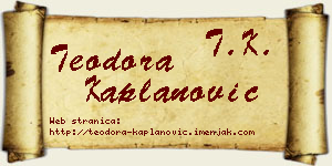 Teodora Kaplanović vizit kartica